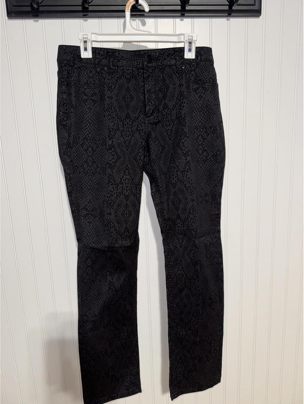 Liverpool Women's 12 Black Snake Print Skinny Stretch Jeans